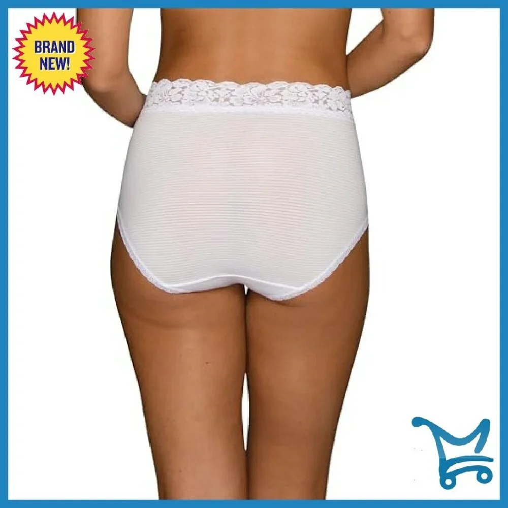 Silky Lace Brief Panties 3-Pack, Superior Stretch, No-Pinch Waistband